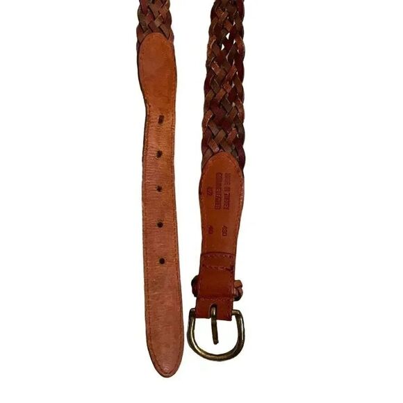 Genuine leather braided belt with gold metal buckle bohemian one size - Picture 5 of 8